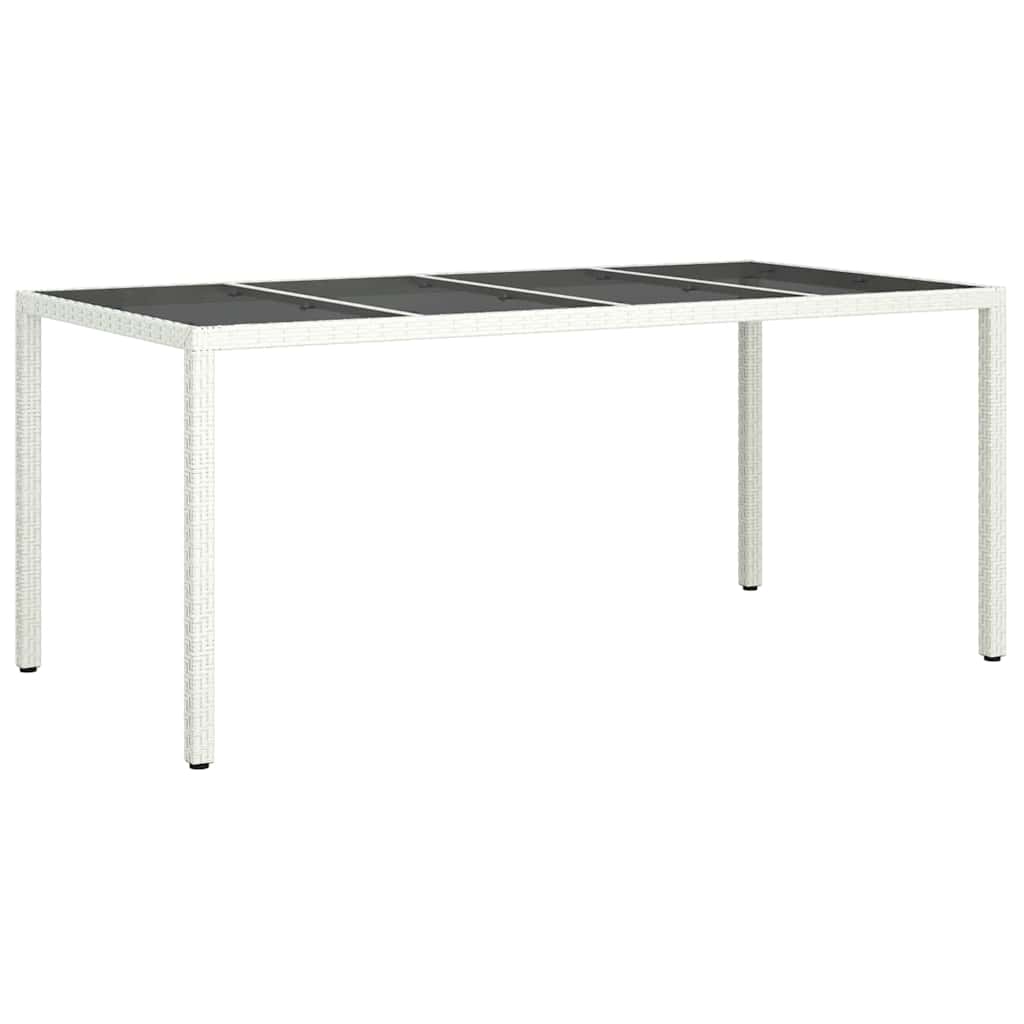 Hage middagbord Hvit 190 x 90 x 75 cm Poly rattan