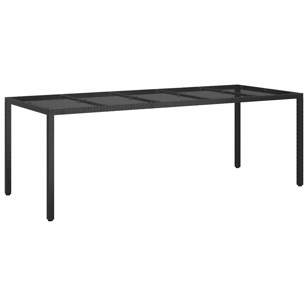 Hage middagbord Ren svart 250 x 100 x 75 cm Poly rattan