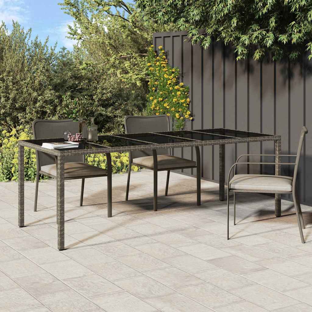 Hage middagbord Grå 250 x 100 x 75 cm Poly rattan