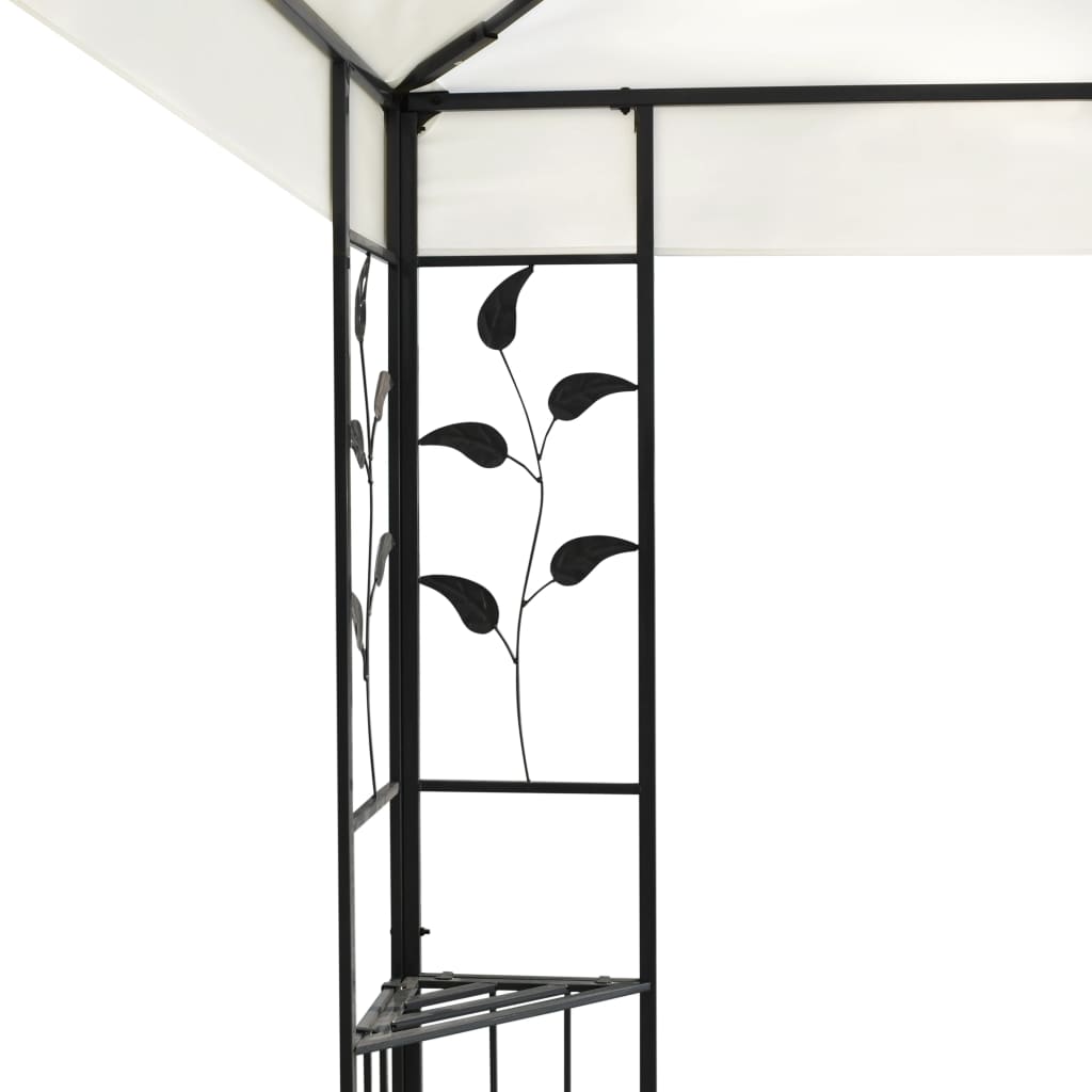 Paviljong med dobbelt tak hvit 6x3 m stål