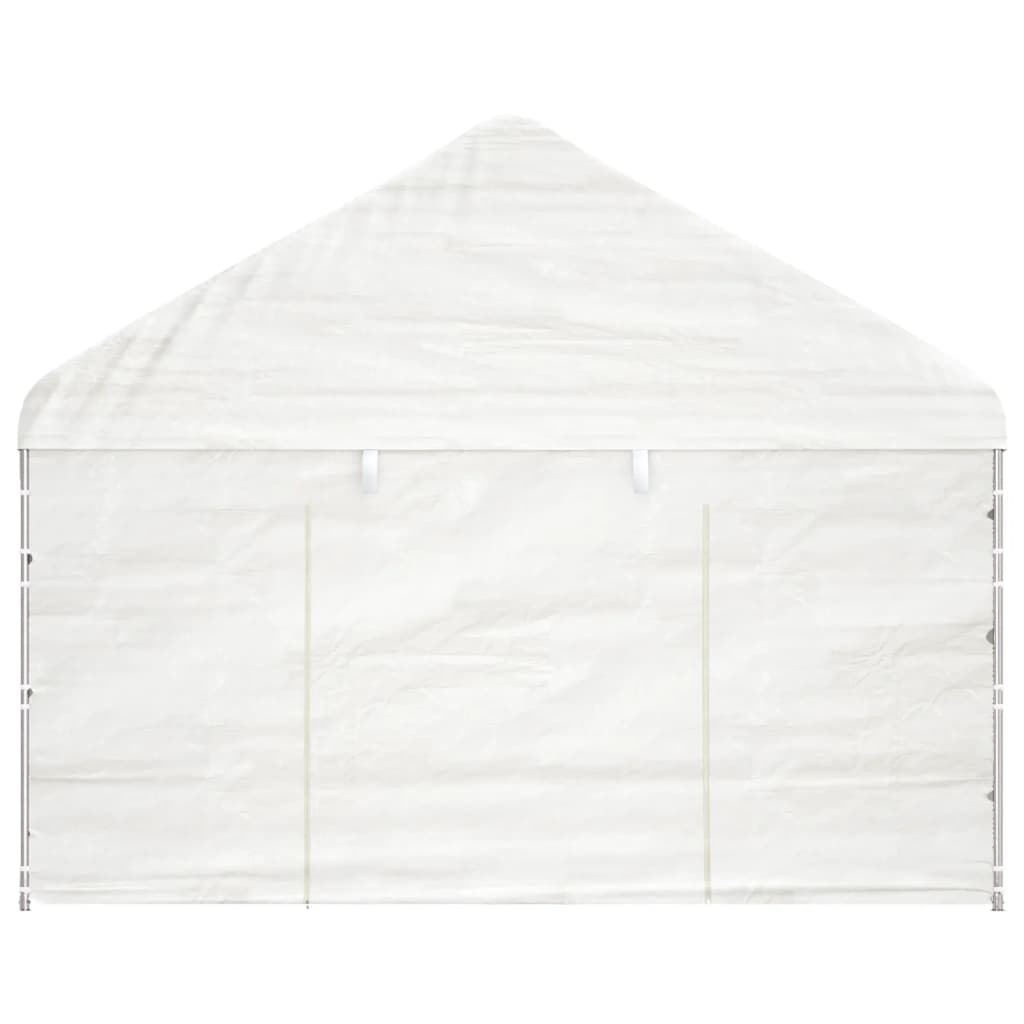 Paviljong med tak hvit 4,08x2,23x3,22 m polyetylen