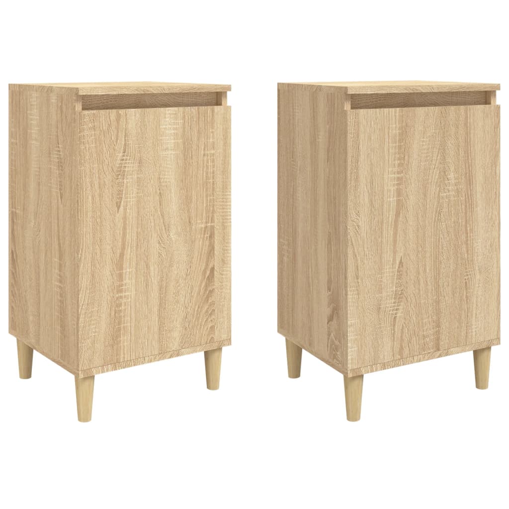 Nattbord 2 stk sonoma eik 40x35x70 cm konstruert tre