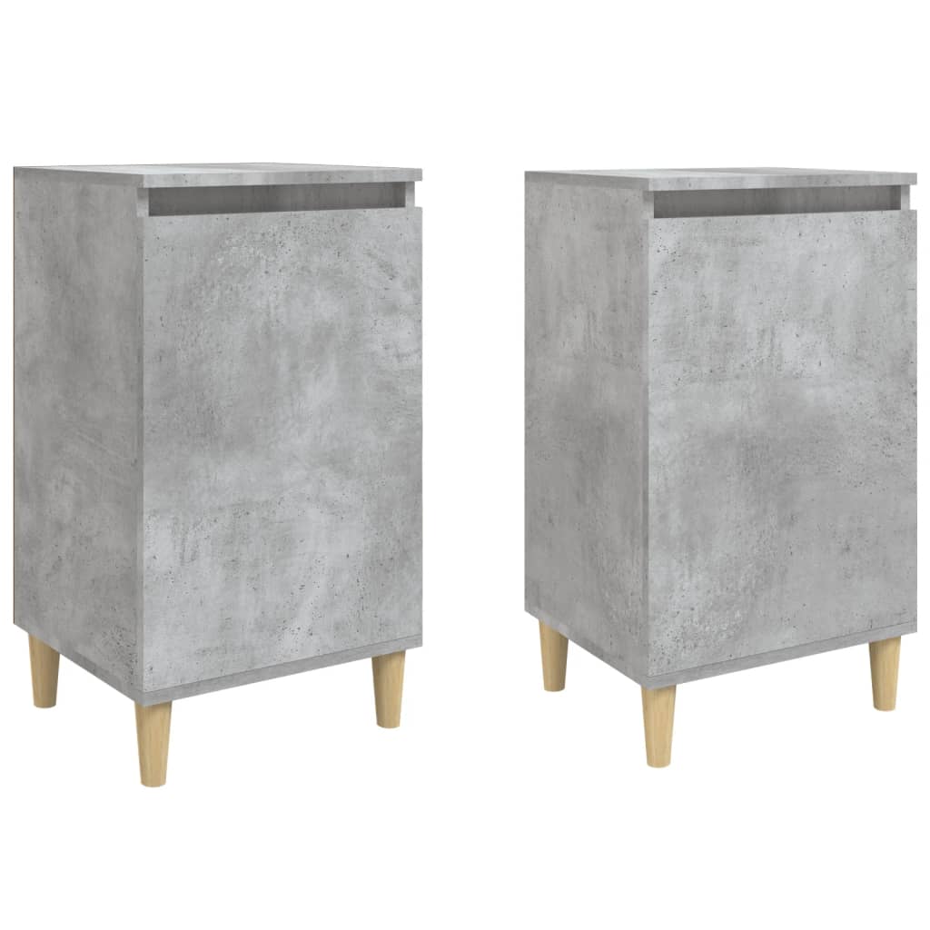 Nattbord 2 stk betonggrå 40x35x70 cm konstruert tre
