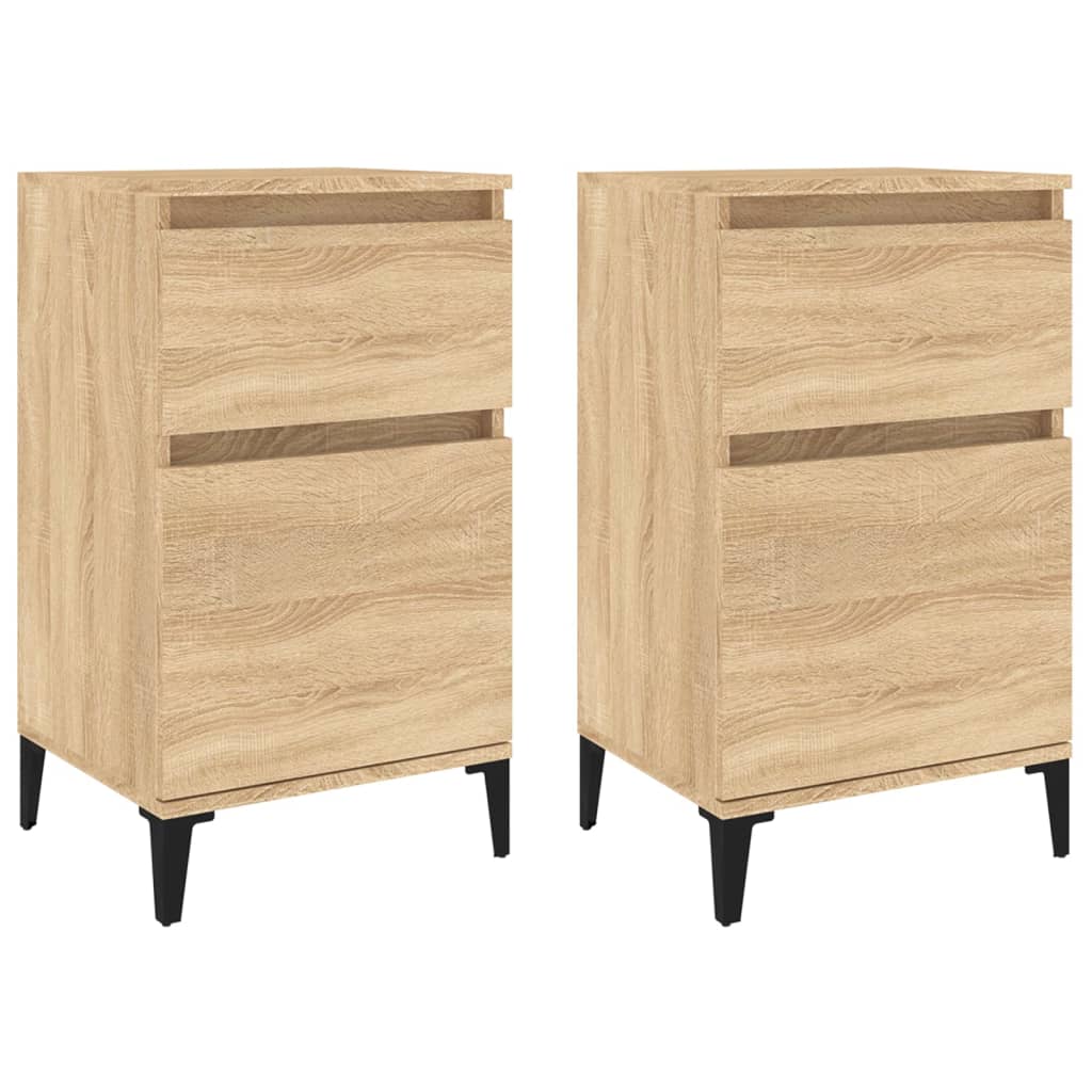 Nattbord 2 stk sonoma eik 40x35x70 cm