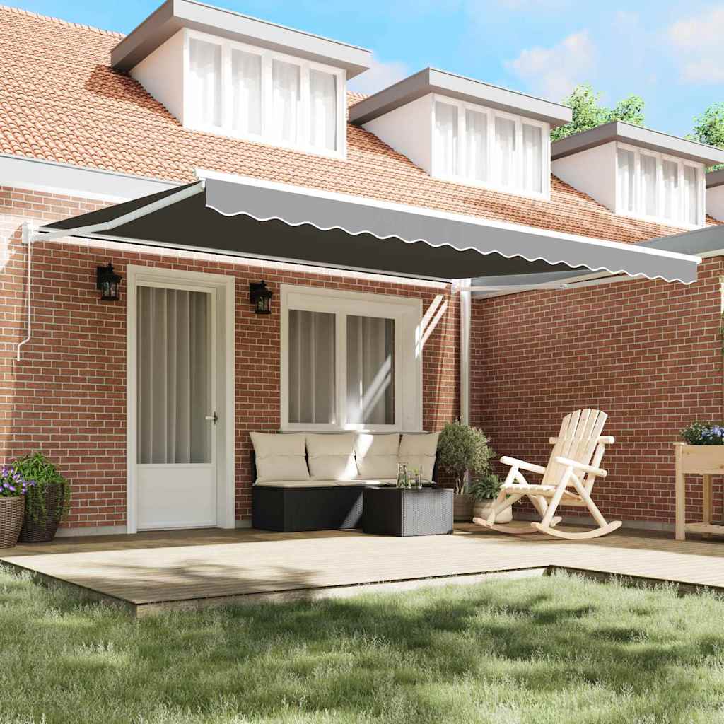 Markise Hvit 5 x 3 m Metall