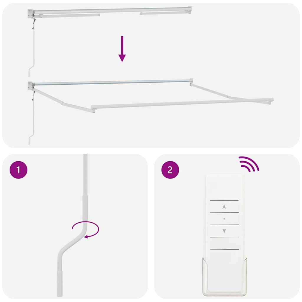 Markise Hvit 3,5 x 2,5 m Metall