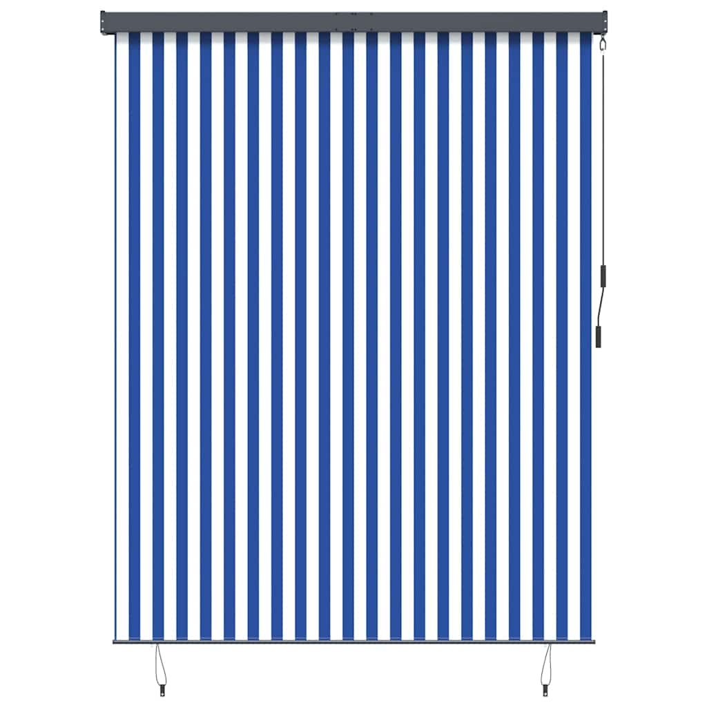 Utendørs Rullegardin Striped Blå og hvite 200 x 250 cm stoff