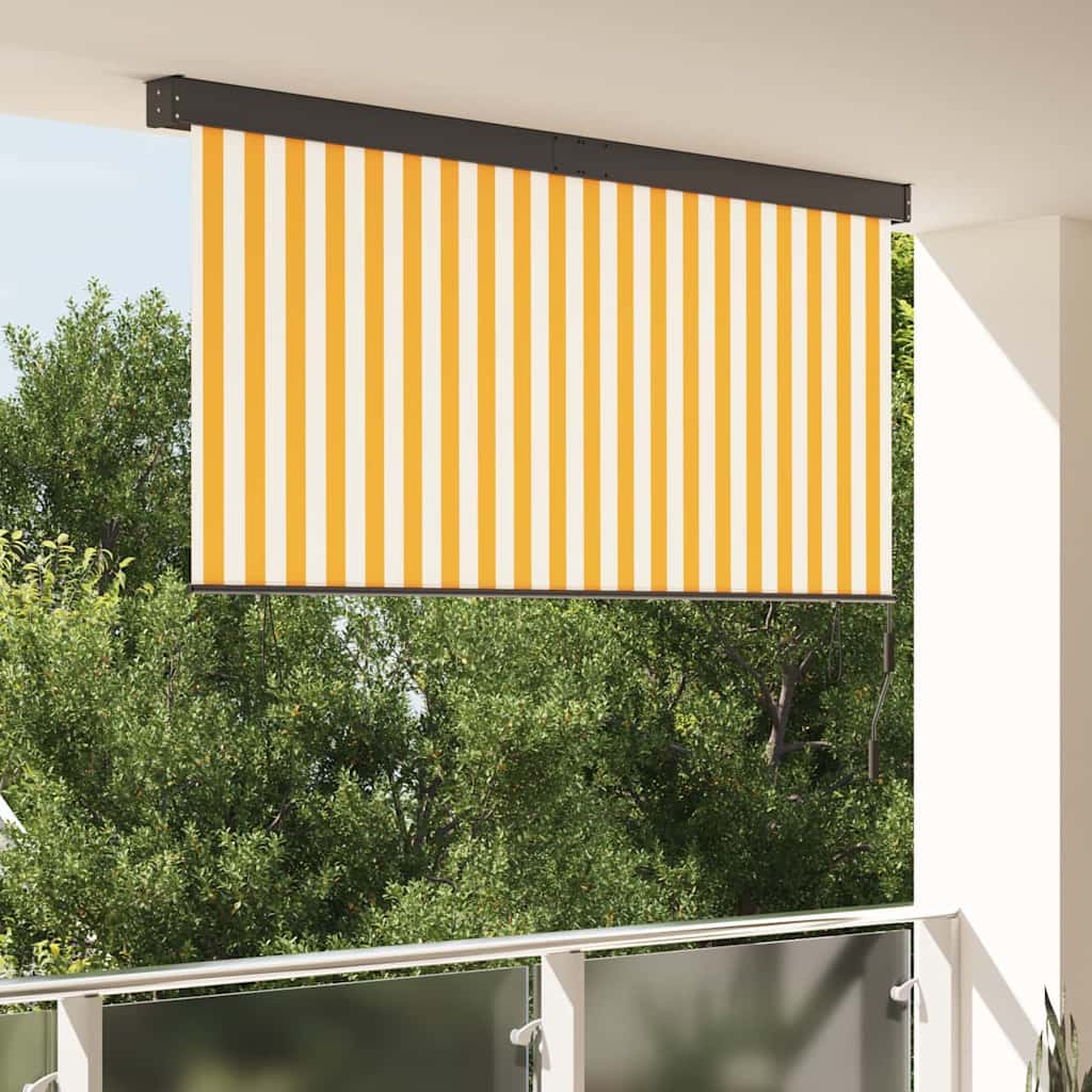 Utendørs Rullegardin Striped oransje og hvit 200 x 250 cm stoff