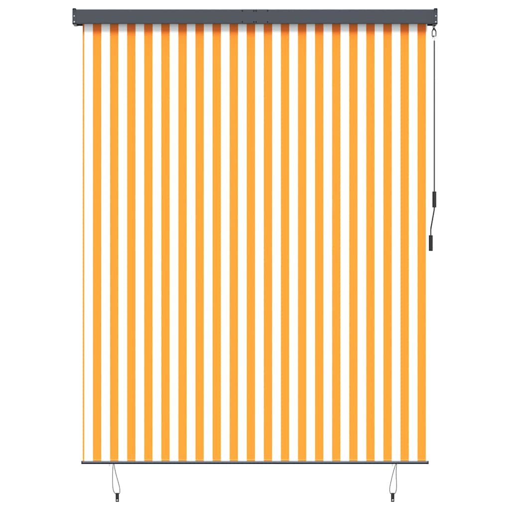 Utendørs Rullegardin Striped oransje og hvit 200 x 250 cm stoff