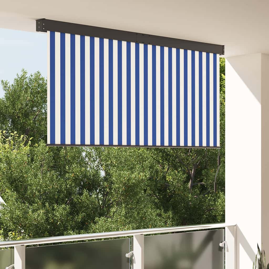 Utendørs Rullegardin Striped Blå og hvite 220 x 250 cm stoff