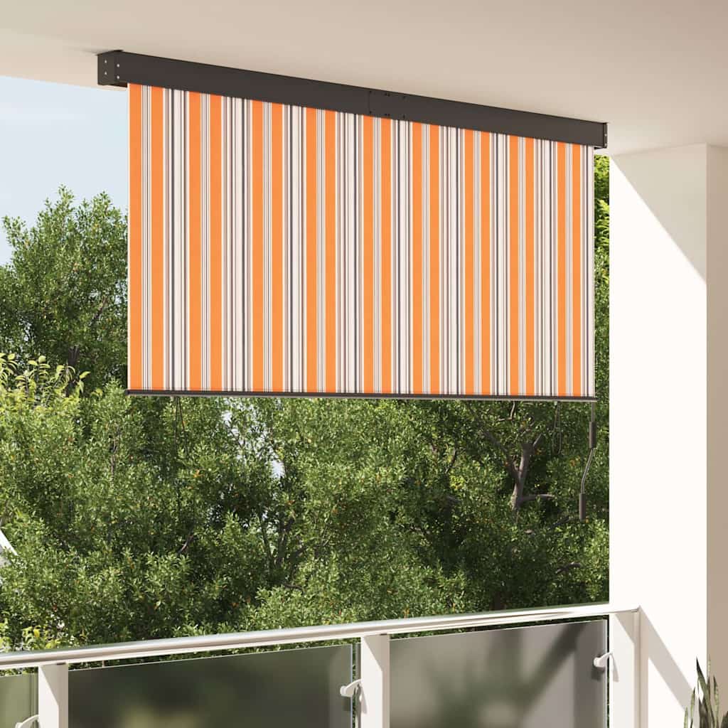 Utendørs Rullegardin Striped Gul og blå 220 x 250 cm stoff