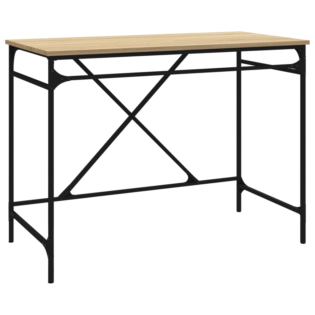 Skrivebord sonoma eik 100x50x75 cm konstruert tre og jern