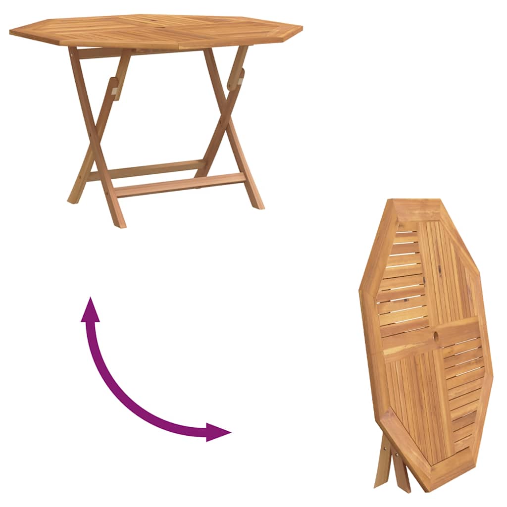 Sammenleggbart hagebord 110x110x75 cm heltre teak