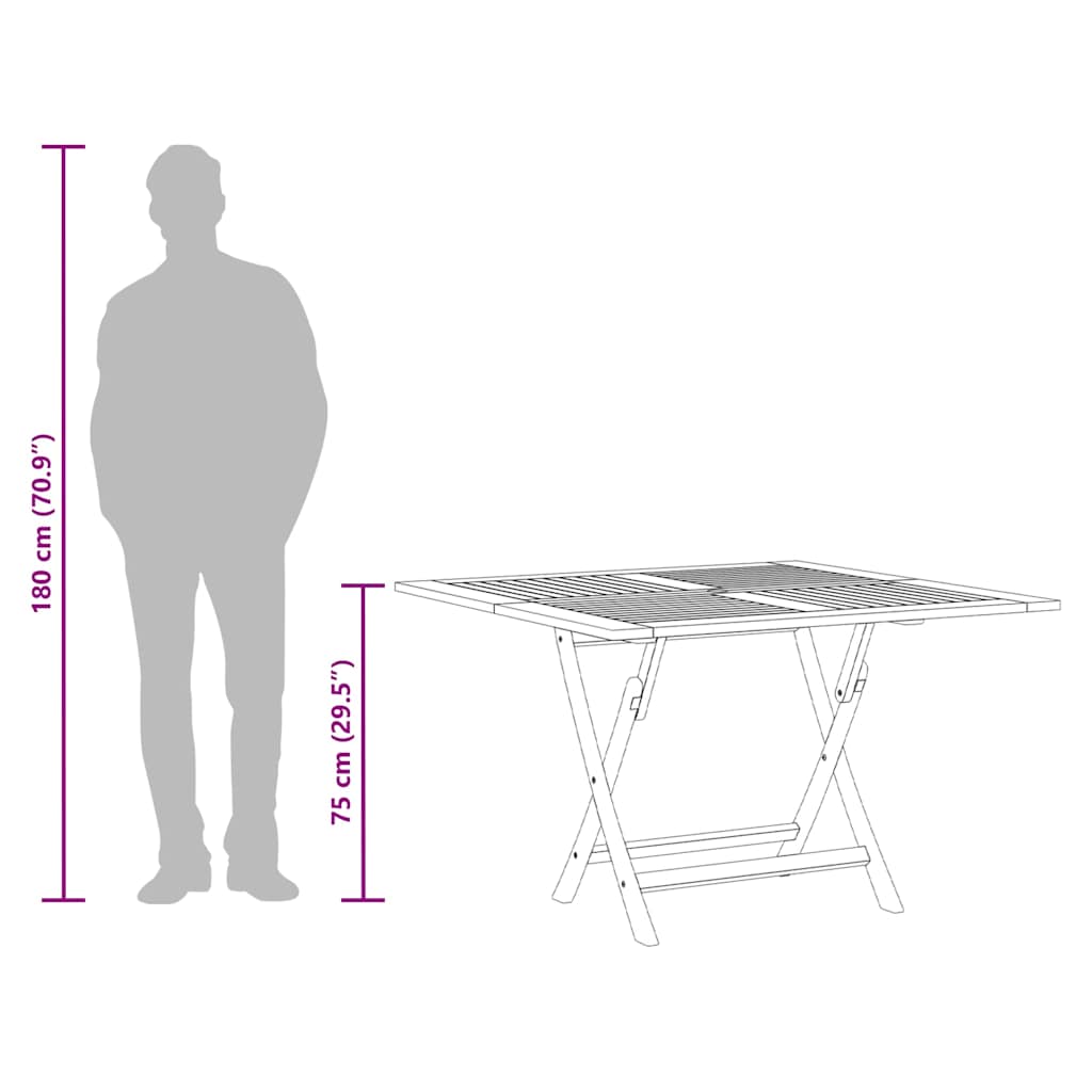Sammenleggbart hagebord Ø 110x75 cm heltre teak