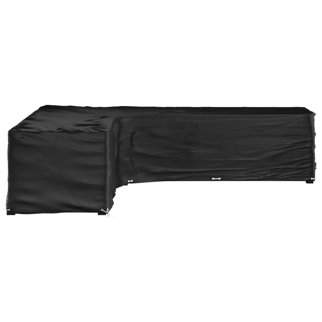 L-formet hagemøbeltrekk 20 maljer 300x300x70 cm