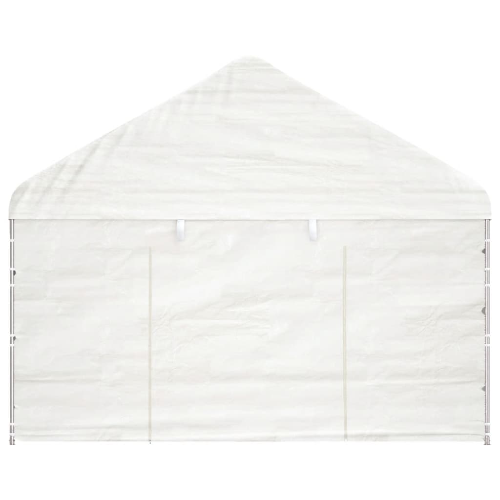 Paviljong med tak hvit 6,69x4,08x3,22 m polyetylen