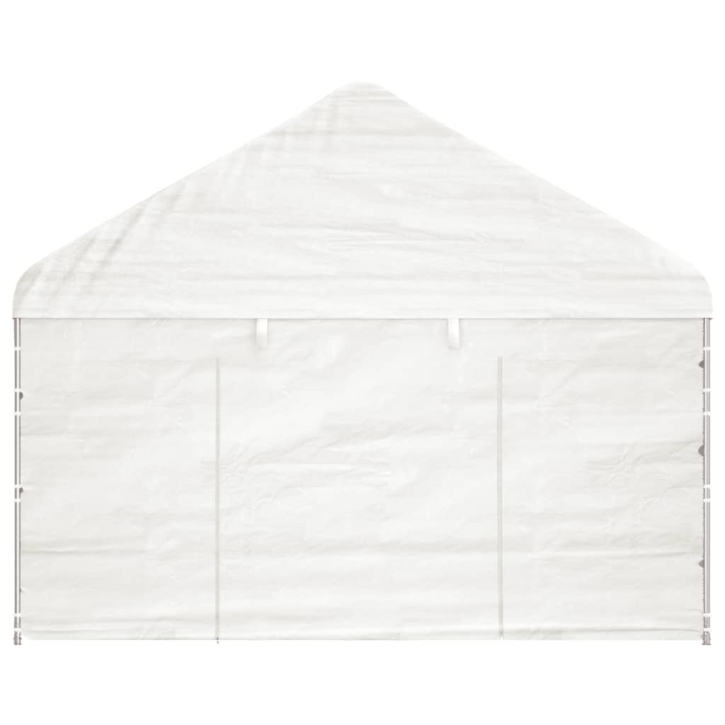 Paviljong med tak hvit 20,07x4,08x3,22 m polyetylen