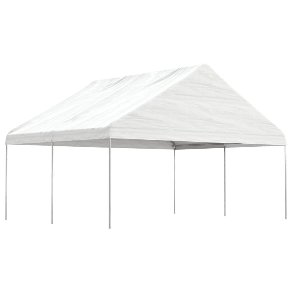 Paviljong med tak hvit 4,46x5,88x3,75 m polyetylen
