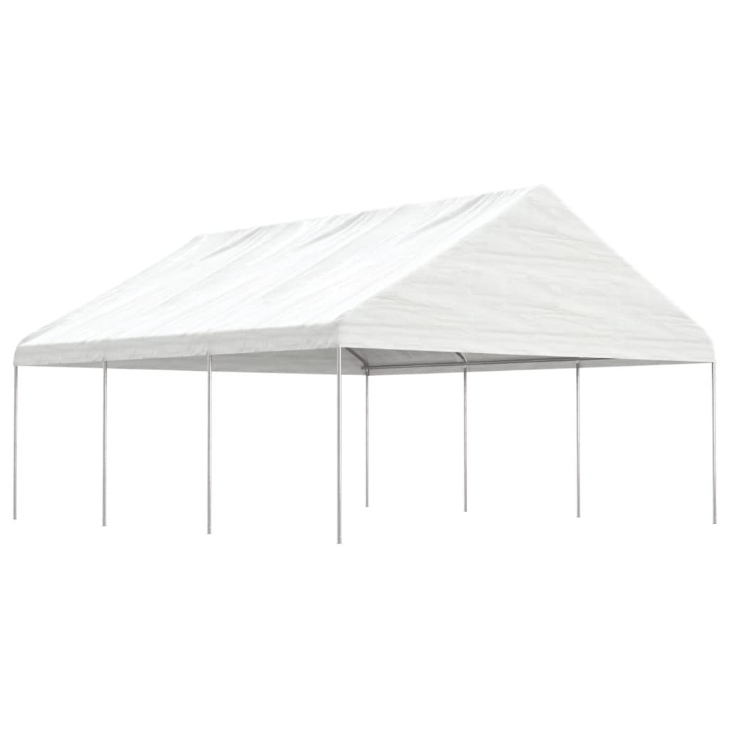 Paviljong med tak hvit 6,69x5,88x3,75 m polyetylen