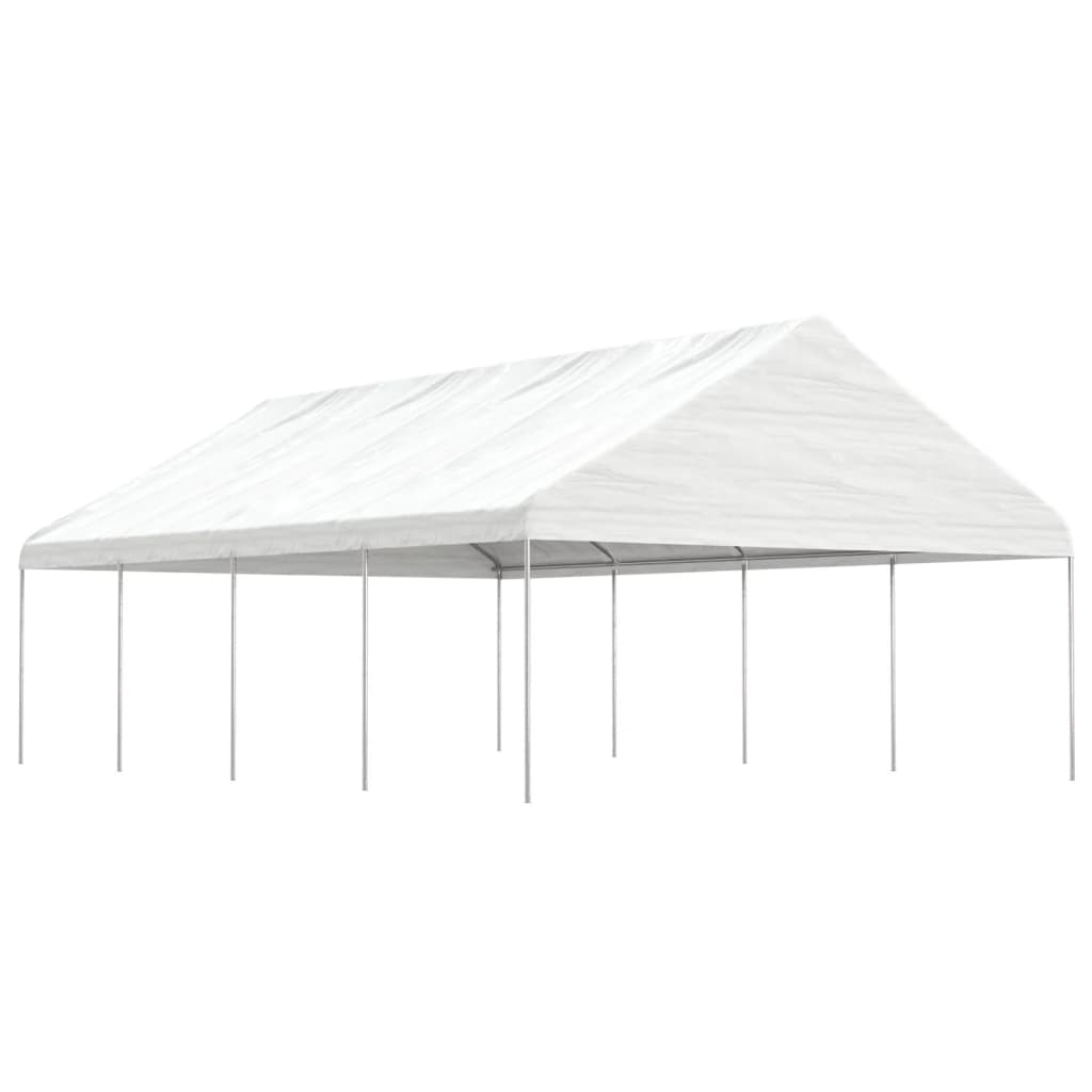 Paviljong med tak hvit 8,92x5,88x3,75 m polyetylen