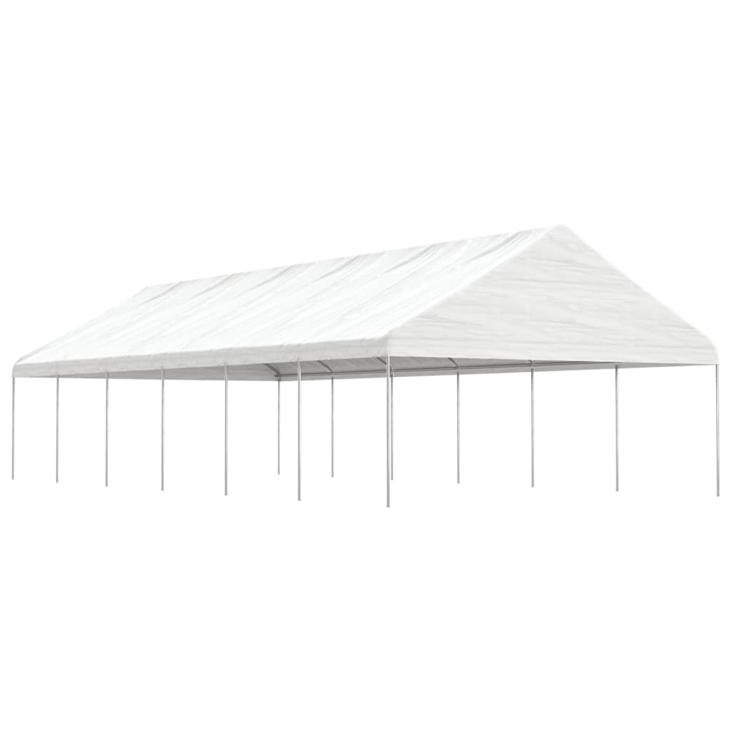 Paviljong med tak hvit 13,38x5,88x3,75 m polyetylen