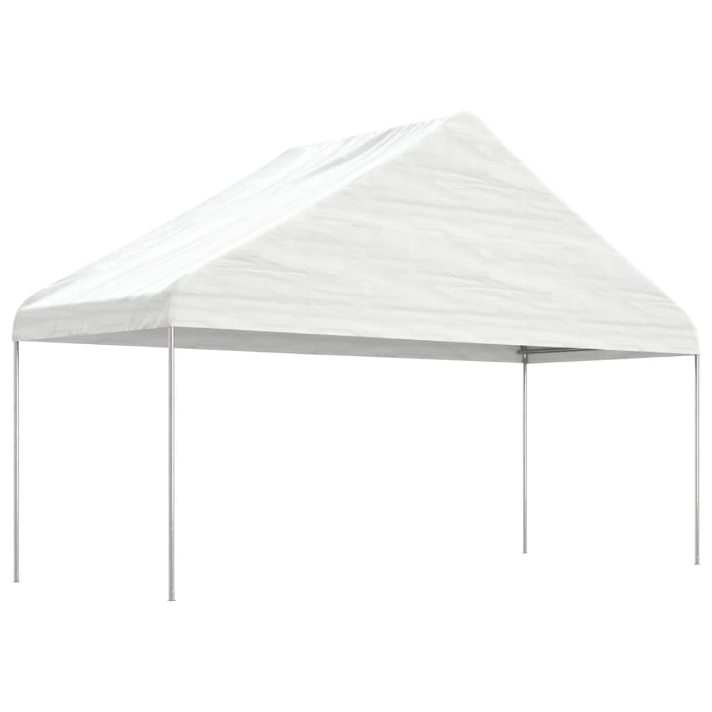 Paviljong med tak hvit 13,38x5,88x3,75 m polyetylen