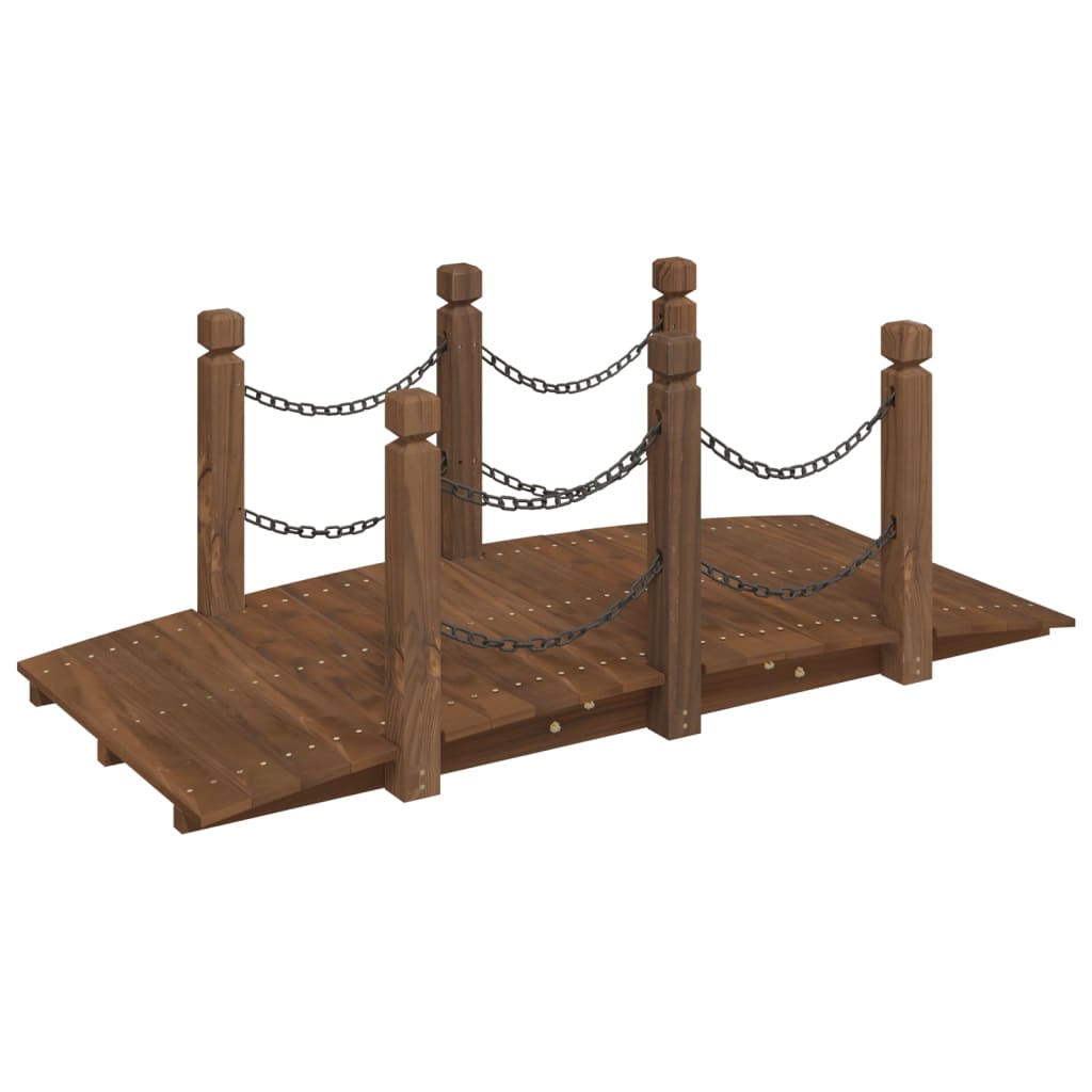Hagebro med kjettingrekkverk 150x67x56 cm heltre gran