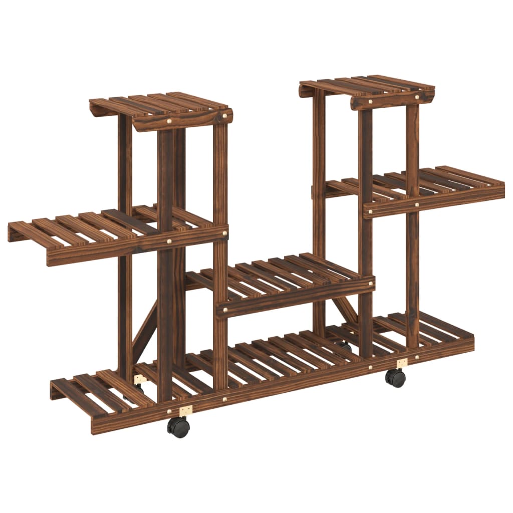 Blomsterstativ med hjul 110x25x78 cm heltre gran