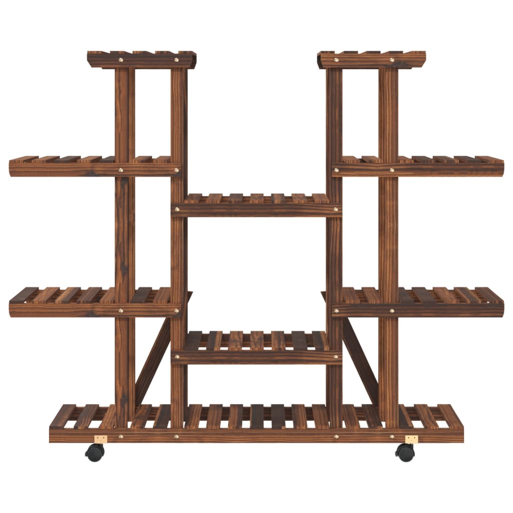 Blomsterstativ med hjul 110x25x115 cm heltre gran