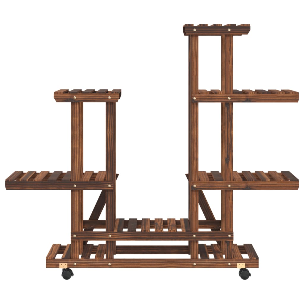 Blomsterstativ med hjul 95x25x101 cm heltre gran