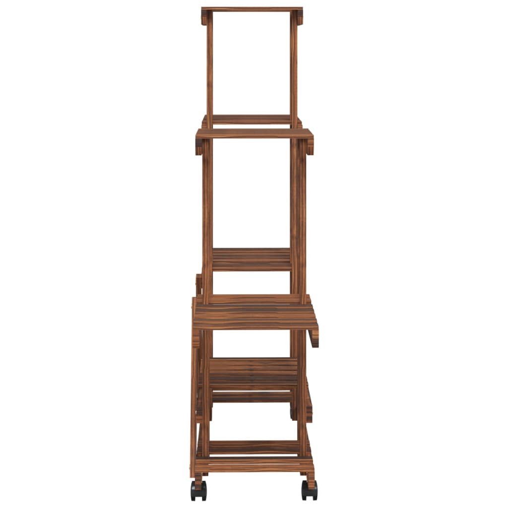 Blomsterstativ med hjul 95x25x101 cm heltre gran