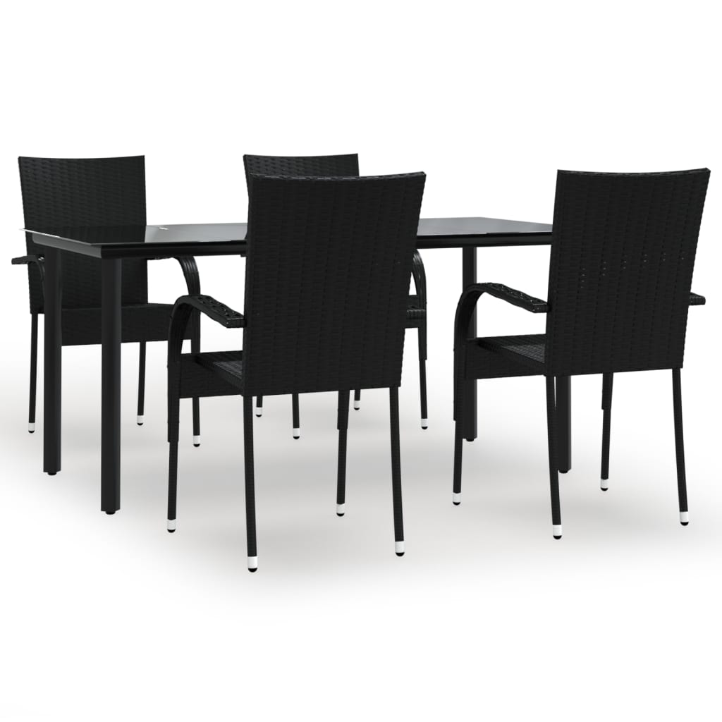 Hagespisegruppe 5 deler svart polyrotting