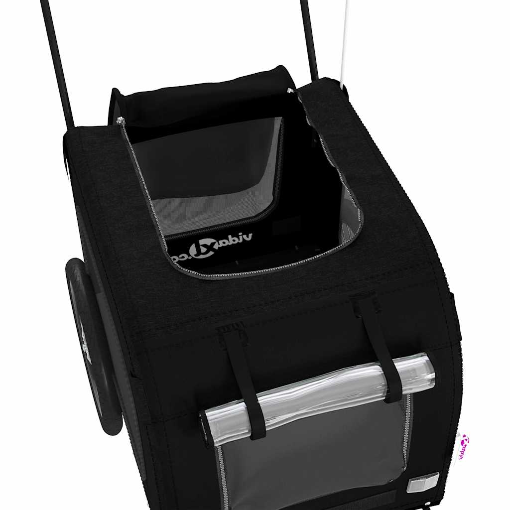 Sykkelvogn for kjæledyr med lagring Svart 124,5 x 63,5 x 53 cm