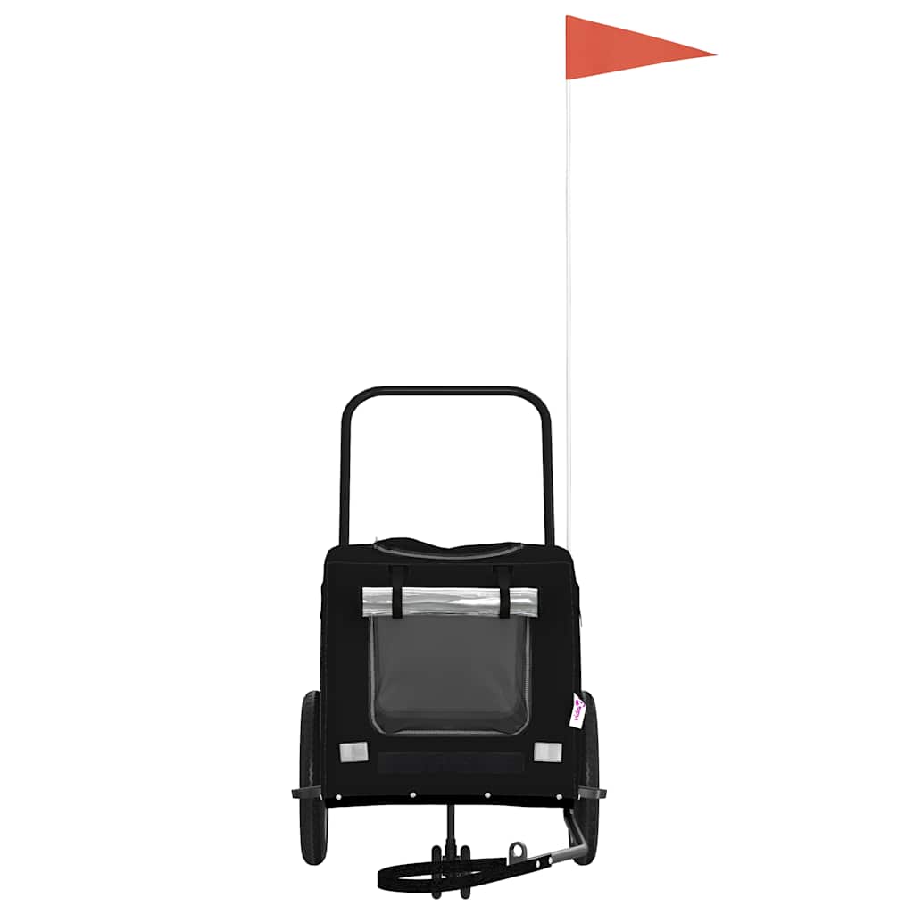 Sykkelvogn for kjæledyr med lagring Svart 124,5 x 63,5 x 53 cm