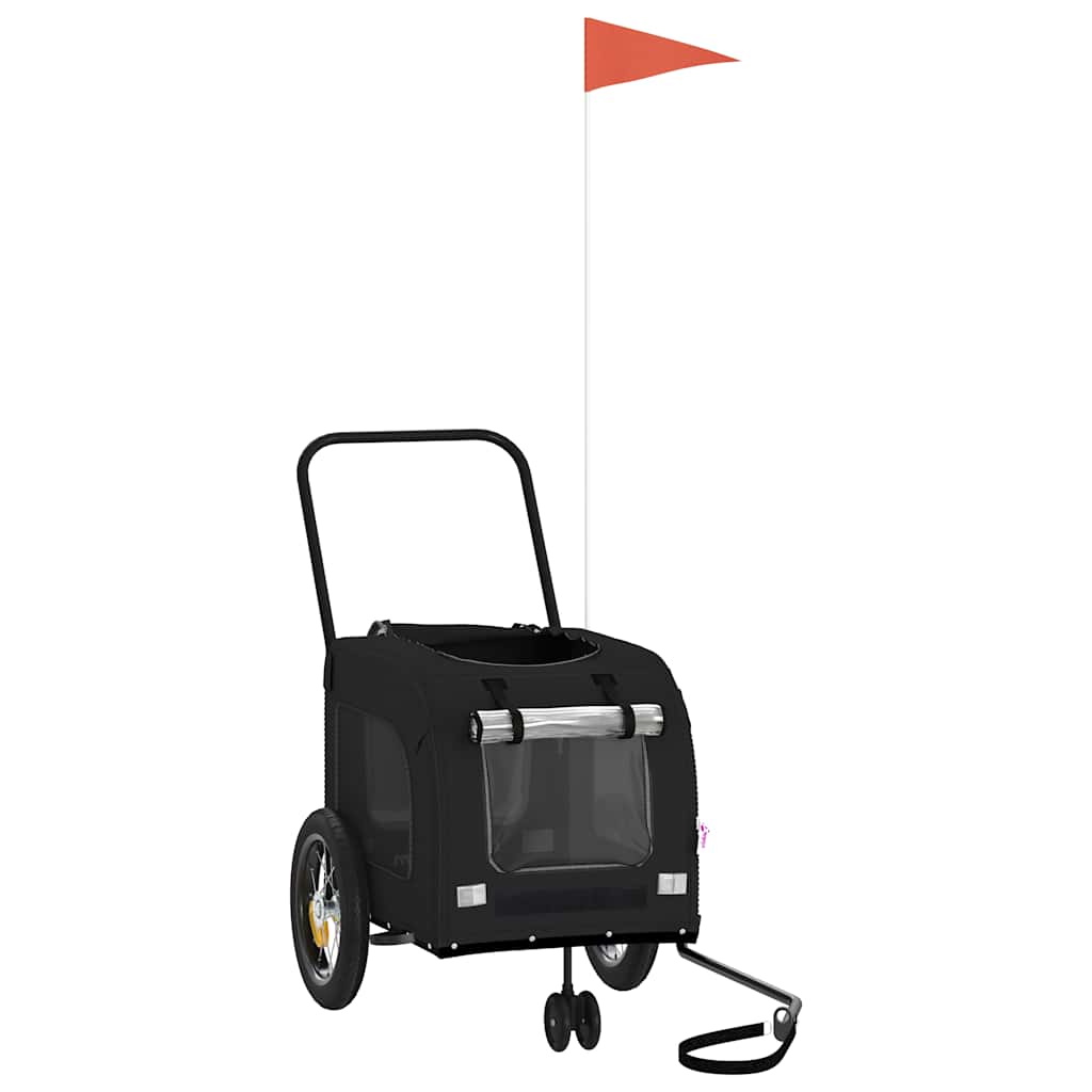 Sykkelvogn for kjæledyr med lagring Svart 124,5 x 63,5 x 53 cm