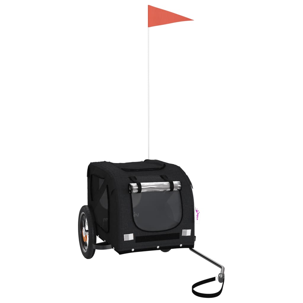 Kjæledyrsykkelhenger svart oxfordstoff og jern