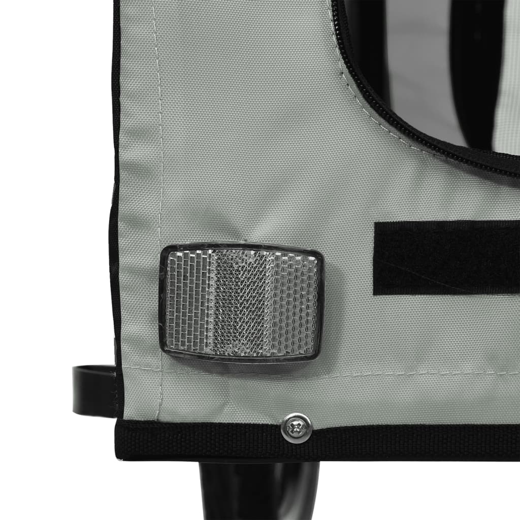 Kjæledyrsykkelhenger svart og grå oxfordstoff og jern