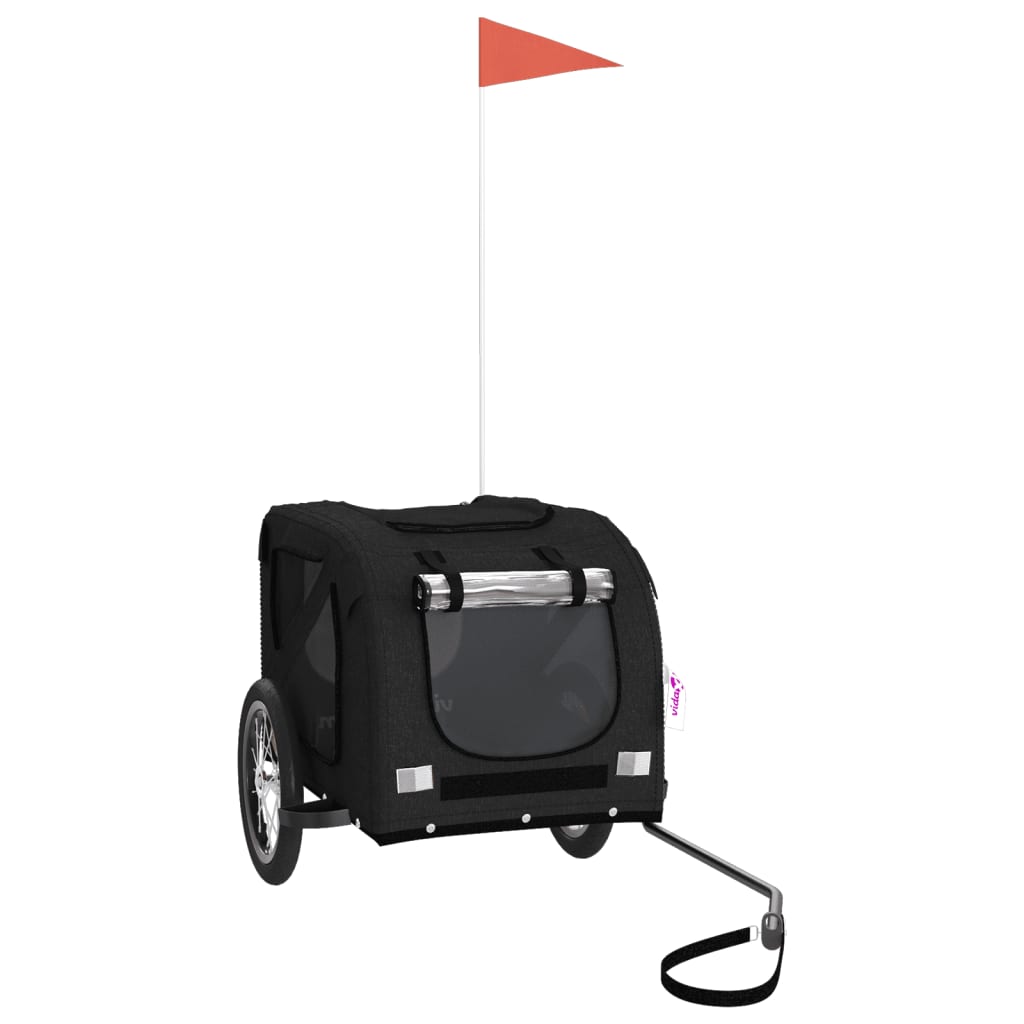 Kjæledyrsykkelhenger svart oxfordstoff og jern