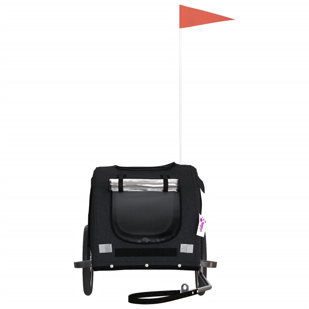 Kjæledyrsykkelhenger svart oxfordstoff og jern