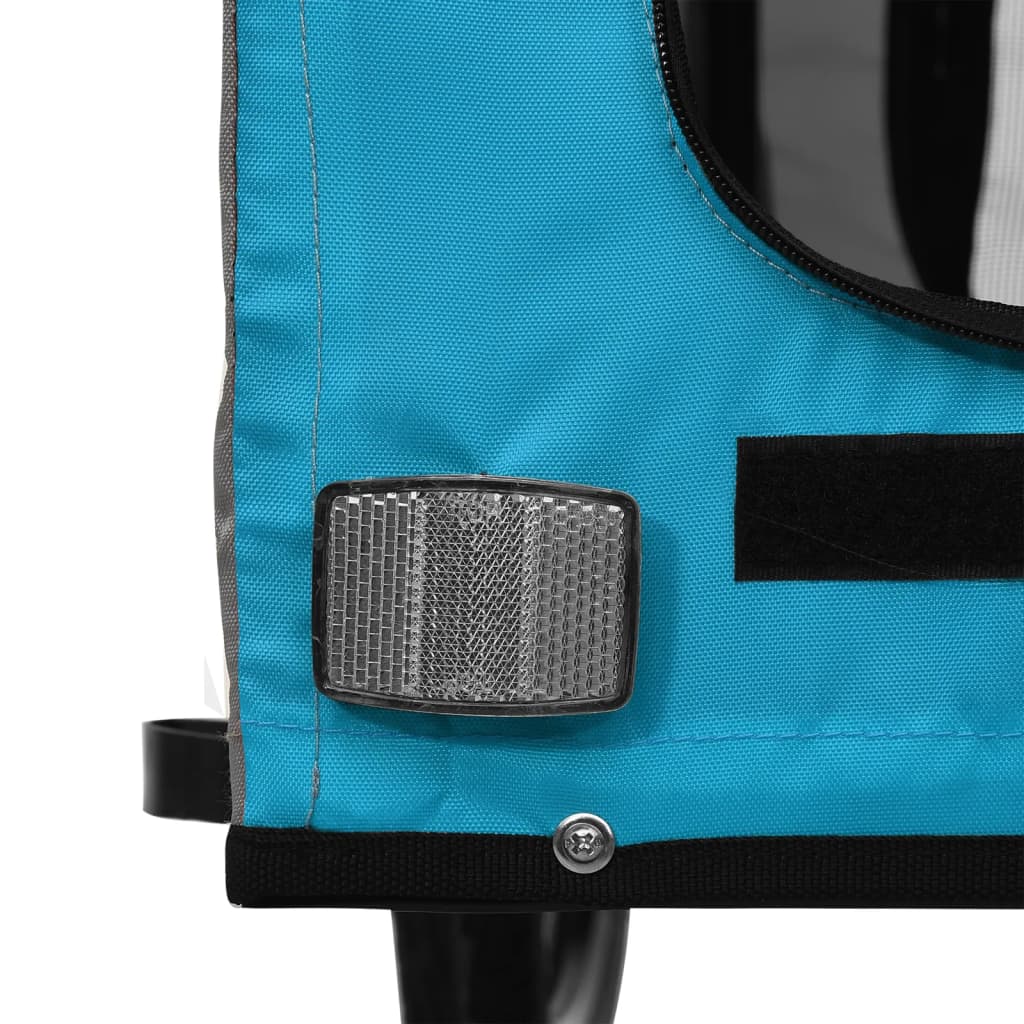 Kjæledyrsykkelhenger blå og svart oxfordstoff og jern