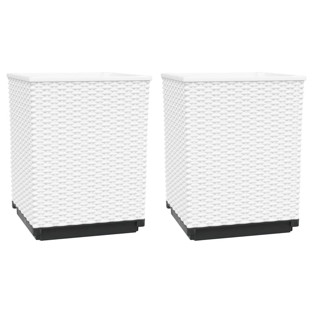 Plantekasser 2 stk hvit 30x30x37 cm polypropylen