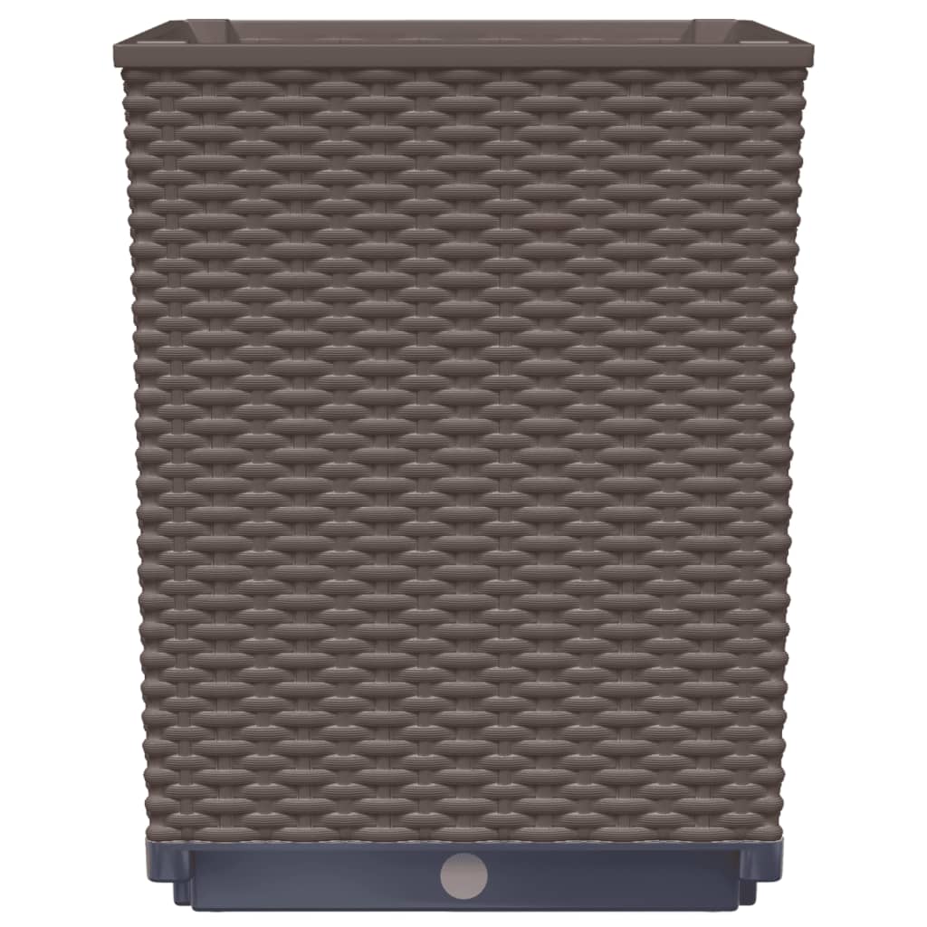 Plantekasser 2 stk brun 30x30x37 cm polypropylen