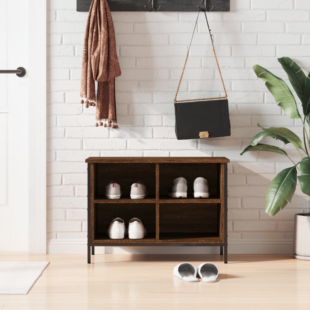 Skohylle brun eik 69x35x50 cm konstruert tre