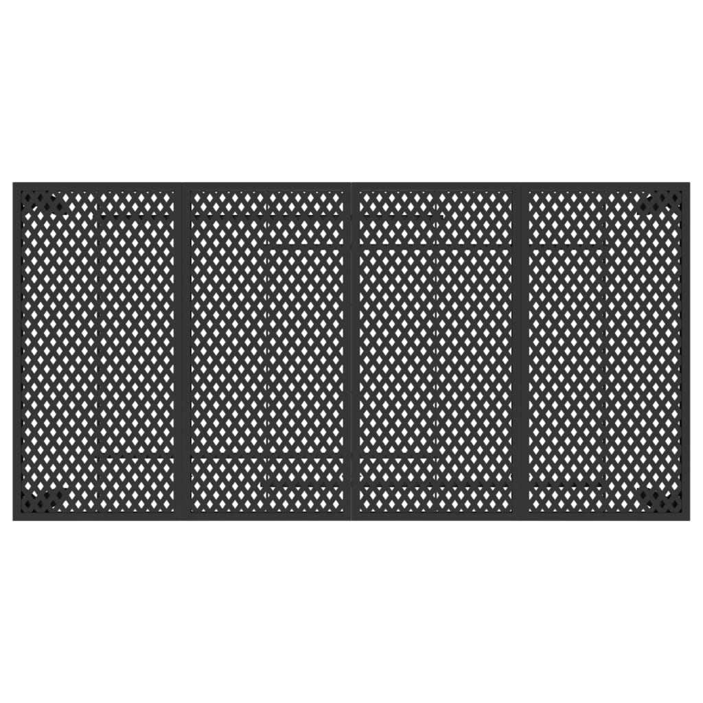 Hagebord antrasitt 200x100x72 cm stål