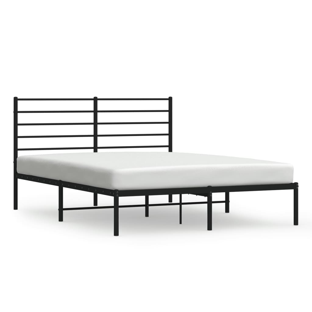 Sengeramme i metall med hodegavl svart 140x190 cm