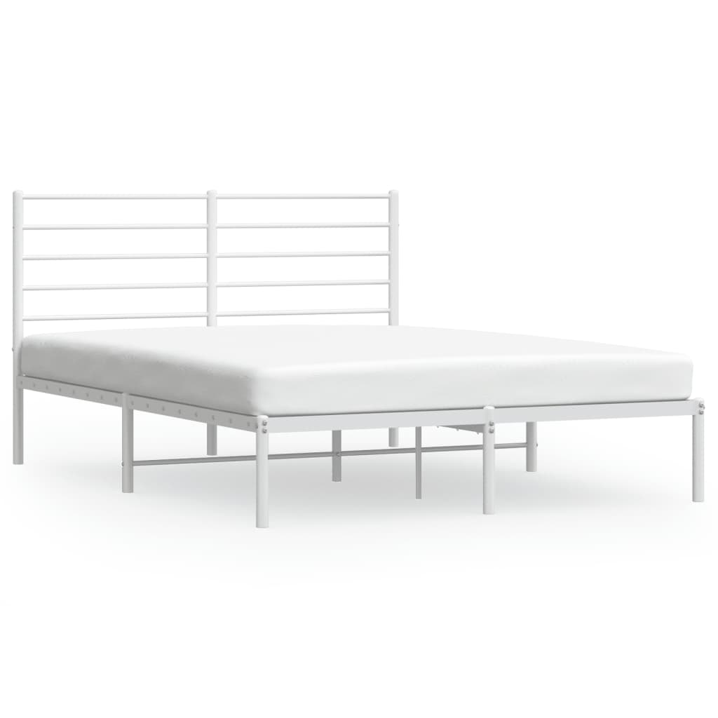 Sengeramme i metall med hodegavl hvit 120x190 cm