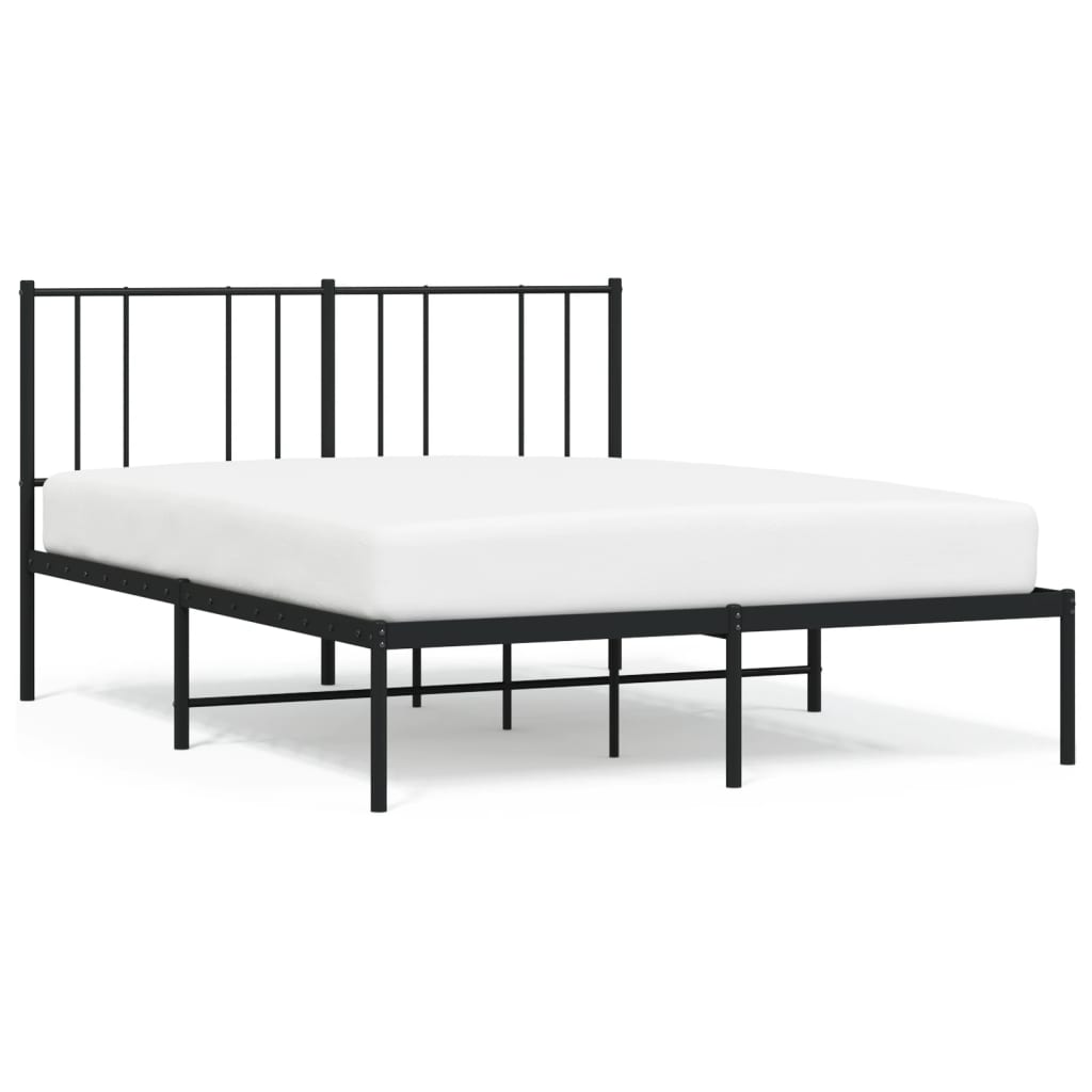 Sengeramme i metall med hodegavl svart 120x190 cm