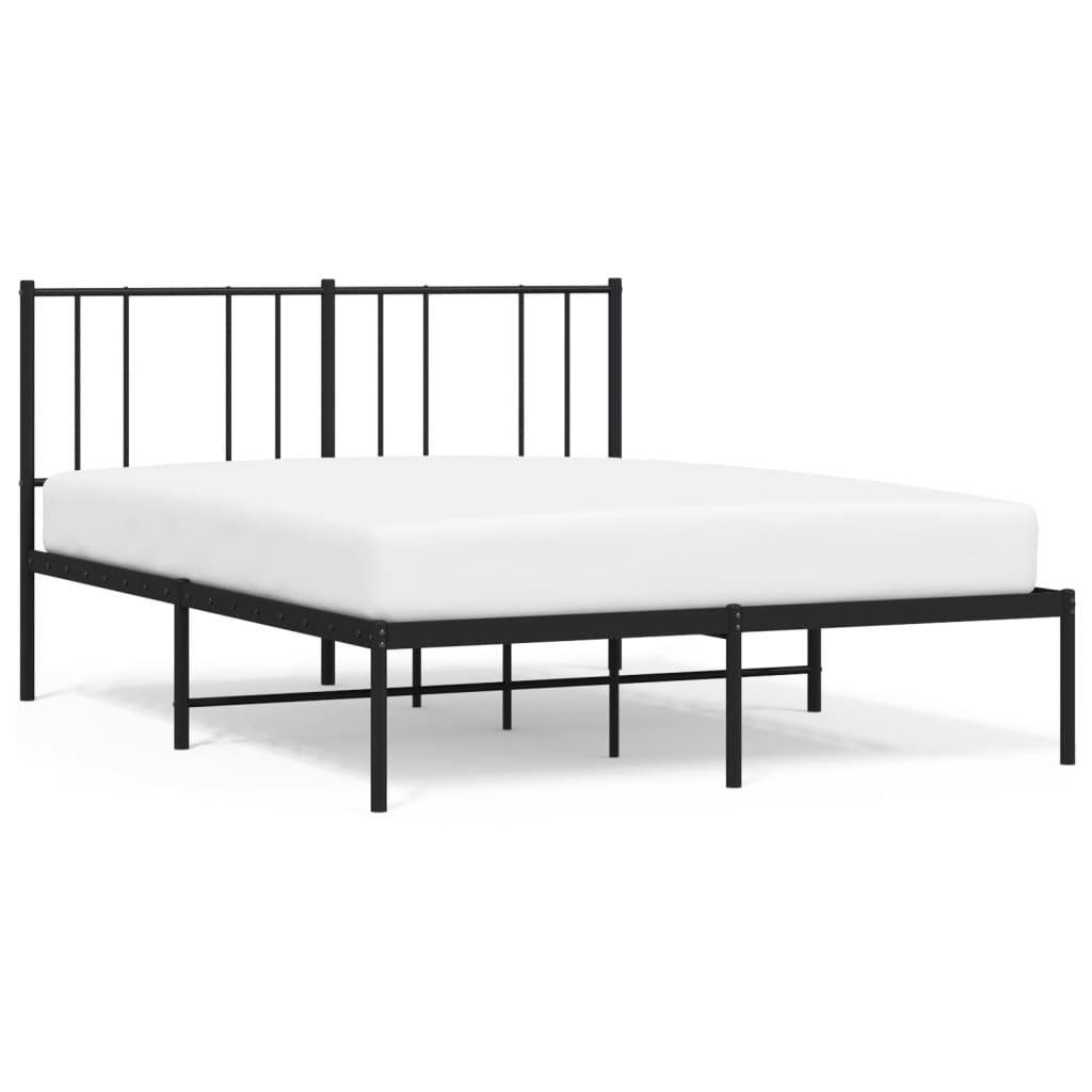 Sengeramme i metall med hodegavl svart 135x190 cm