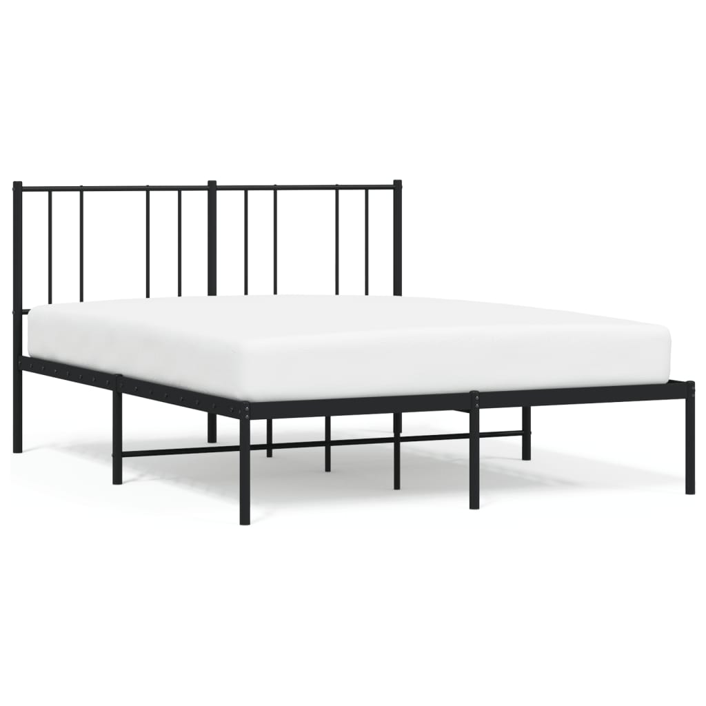 Sengeramme i metall med hodegavl svart 140x190 cm