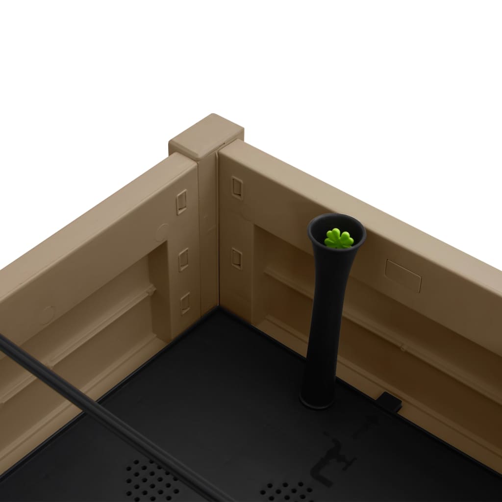 Høybed lysebrun 110x45x79 cm polypropylen